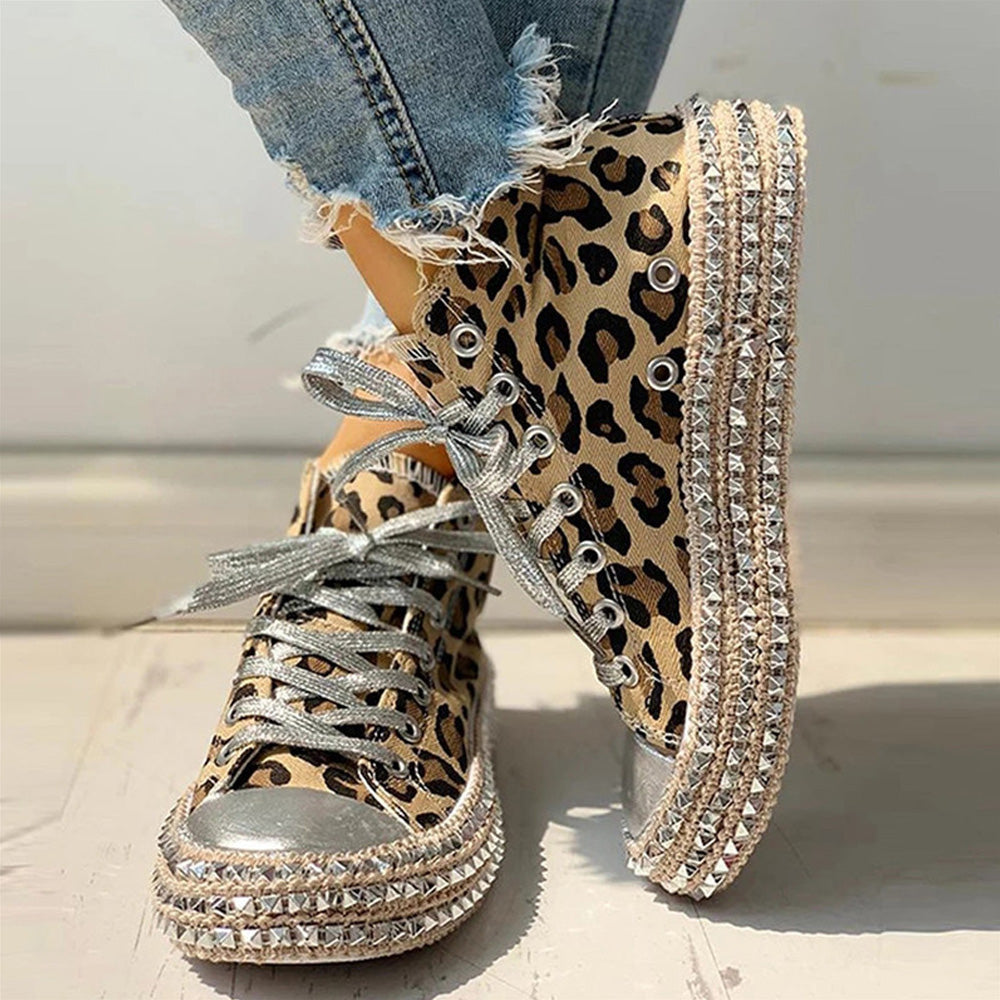 The Leopard Print Lace Up